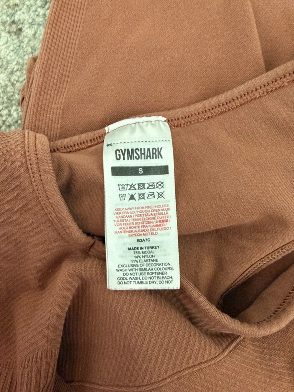 Gymshark Ribbed Two-Piece Active Set in Rust - Picture 8 of 8